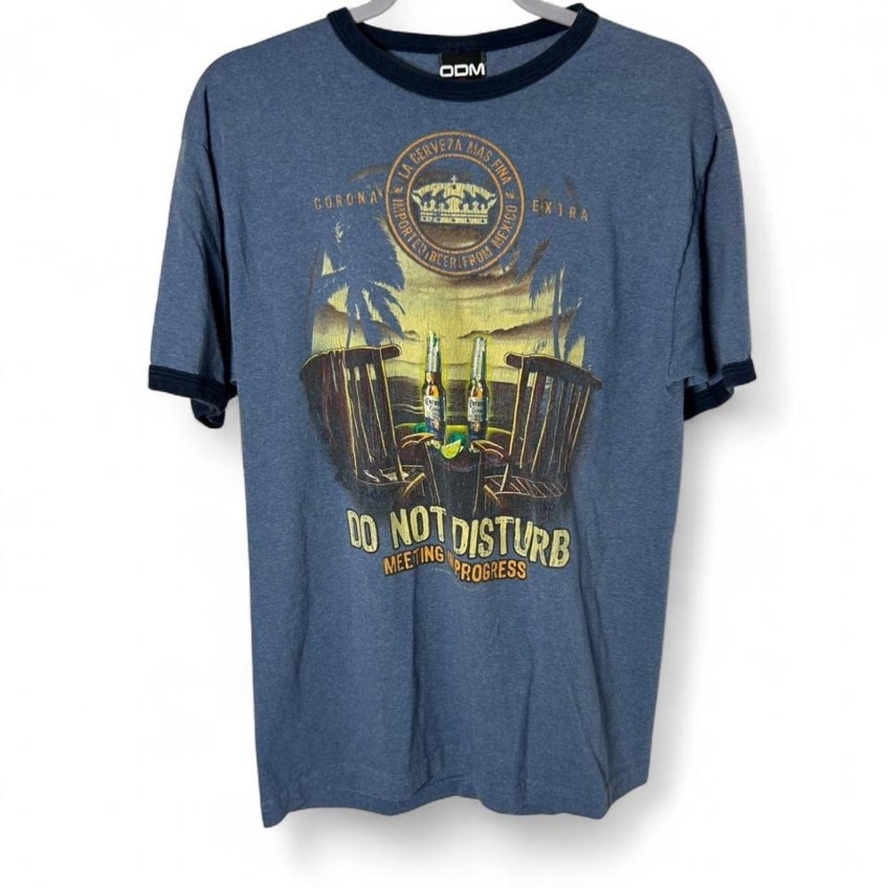 Corona Vtg  Extra Beer Meeting In Progress BlueT Shirt Men L